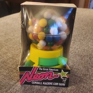 The Great American Neon Gumball Machine Coin Bank